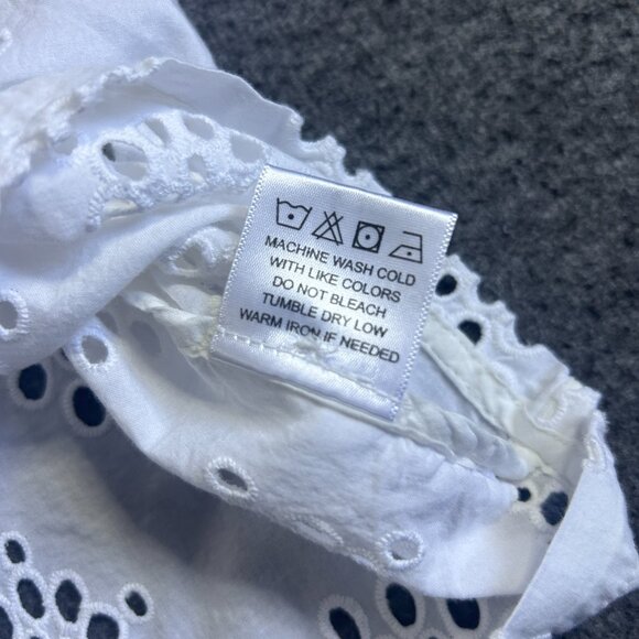 Michael Stars white eyelet button front Top Summer Sz M cottagecore - Picture 9 of 11